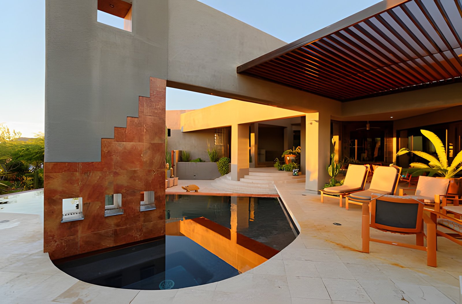 Covered patio with pool